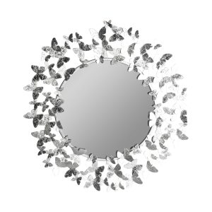 SPECCHIO BUTTERFLY ARGENTO – 78x9x78cm