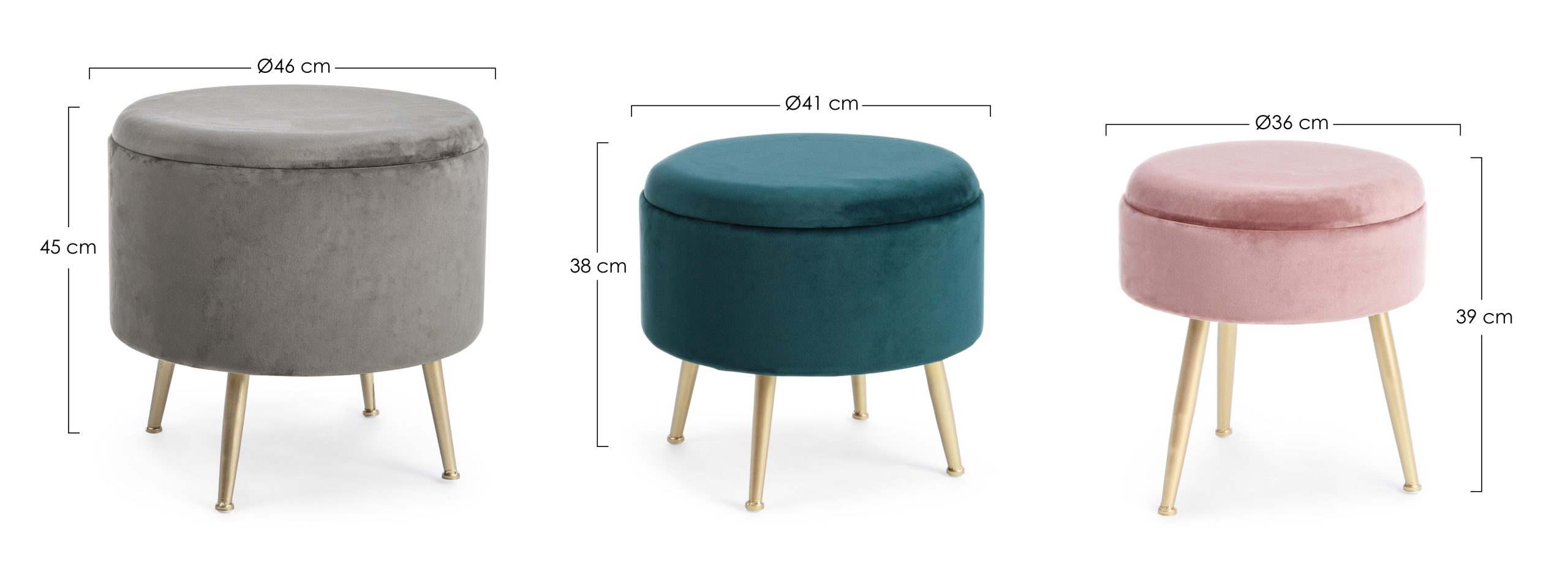 SET 3 POUF POULINE - immagine 4