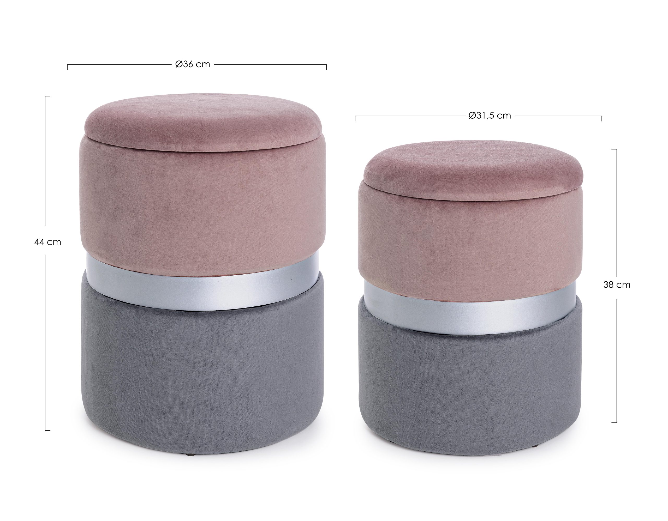 SET 2 POUF DOPPIO COLORE – 3 modelli disponibili - immagine 9