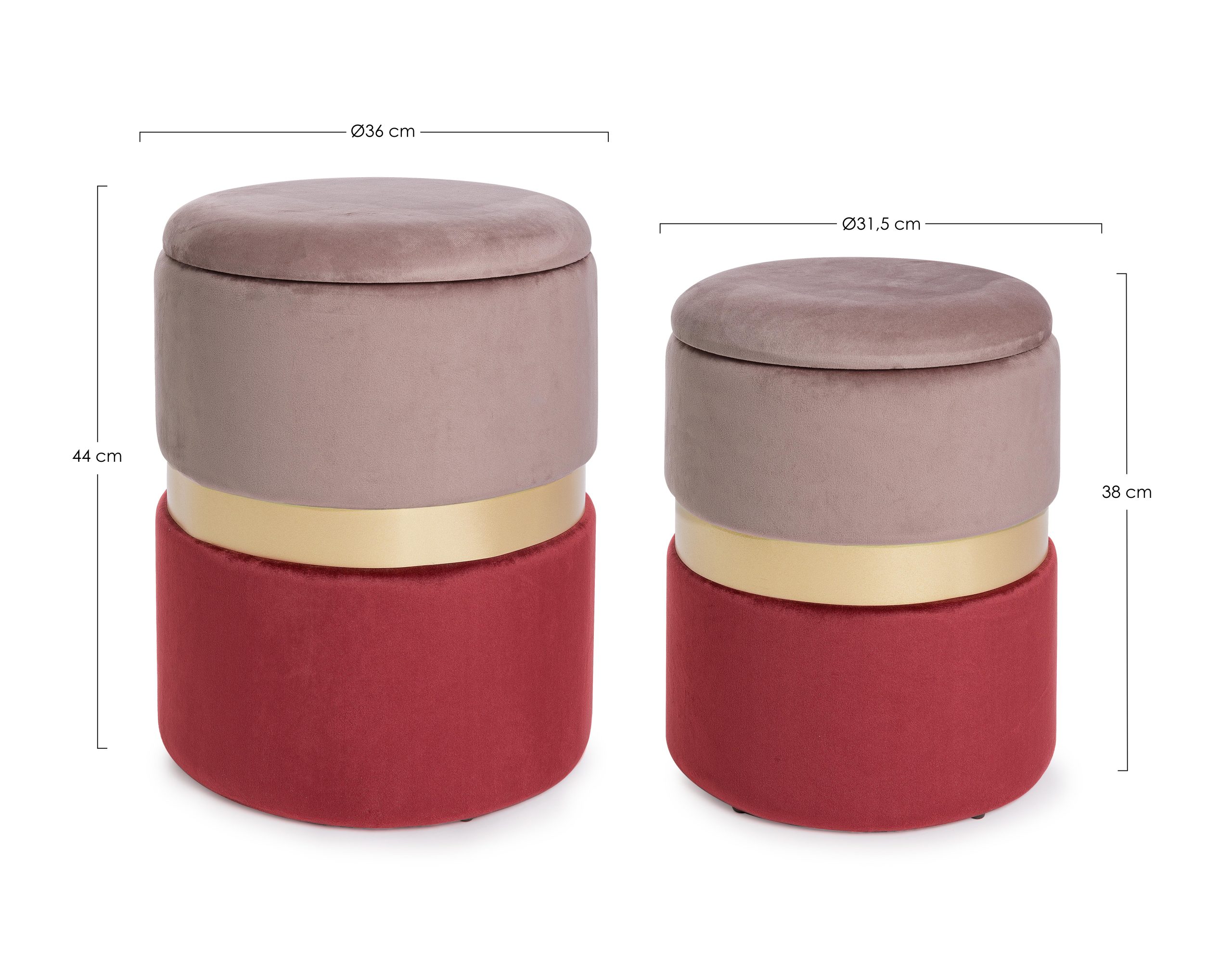 SET 2 POUF DOPPIO COLORE – 3 modelli disponibili - immagine 5