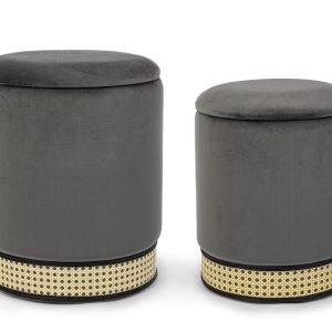 SET 2 POUF CONTENITORE MIRIANA – 4 COLORI DISPONIBILI