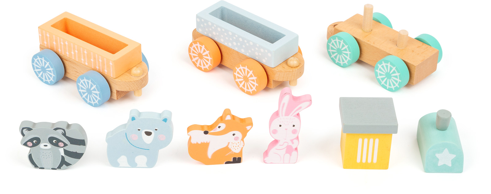 Trenino in legno pastello - immagine 7