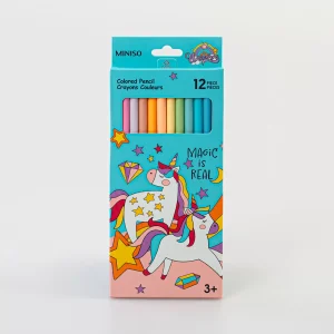 MINISO Penne E Pennarelli-12 Matite Colorate – Unicorno