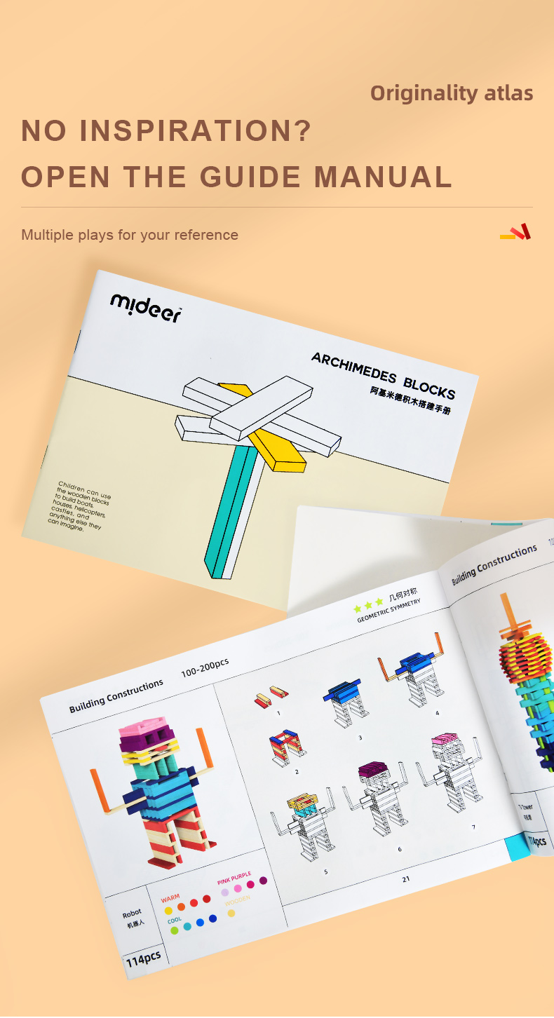 Blocchi in legno componibili naturale – Mideer - immagine 3