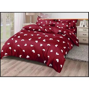 Set biancheria matrimoniale – ROSSO COME IL CUORE – 200*220 – FLANELLA