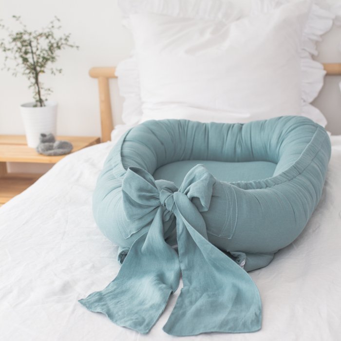 RIDUTTORE – NIDO IN LINO CON FIOCCO – 7 varianti colore - immagine 4