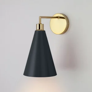 Lampada da parete con paralume a cono NERO