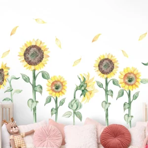 Adesivi da parete in stick  girasole ad acquerello