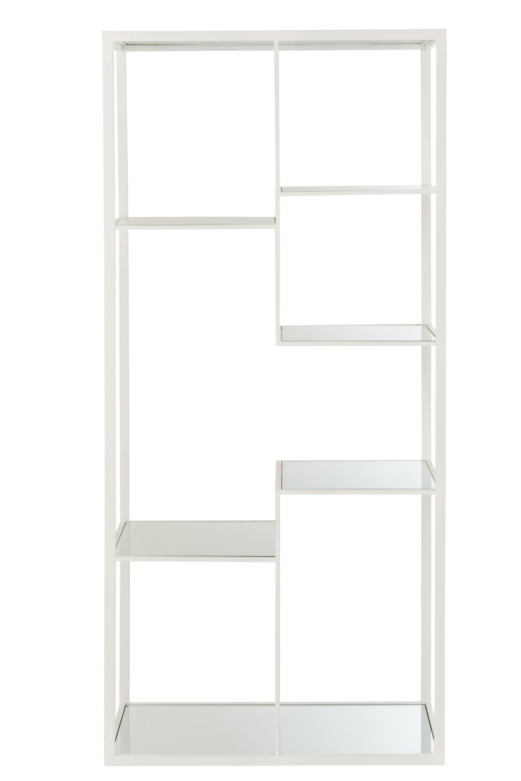 Scaffale 5 Ripiani Metallo/Vetro Argento o Bianco - immagine 4