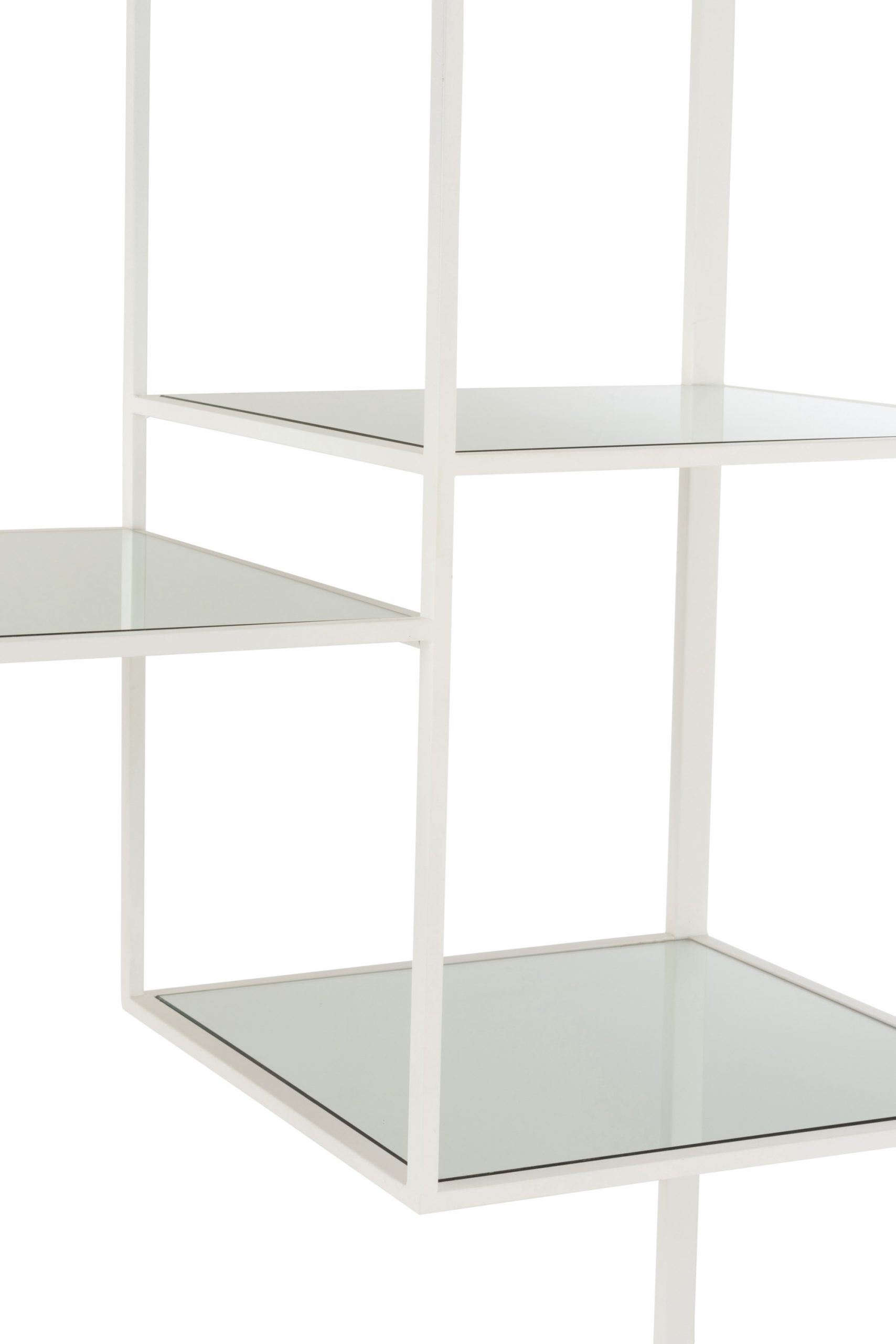 Scaffale 5 Ripiani Metallo/Vetro Argento o Bianco - immagine 7