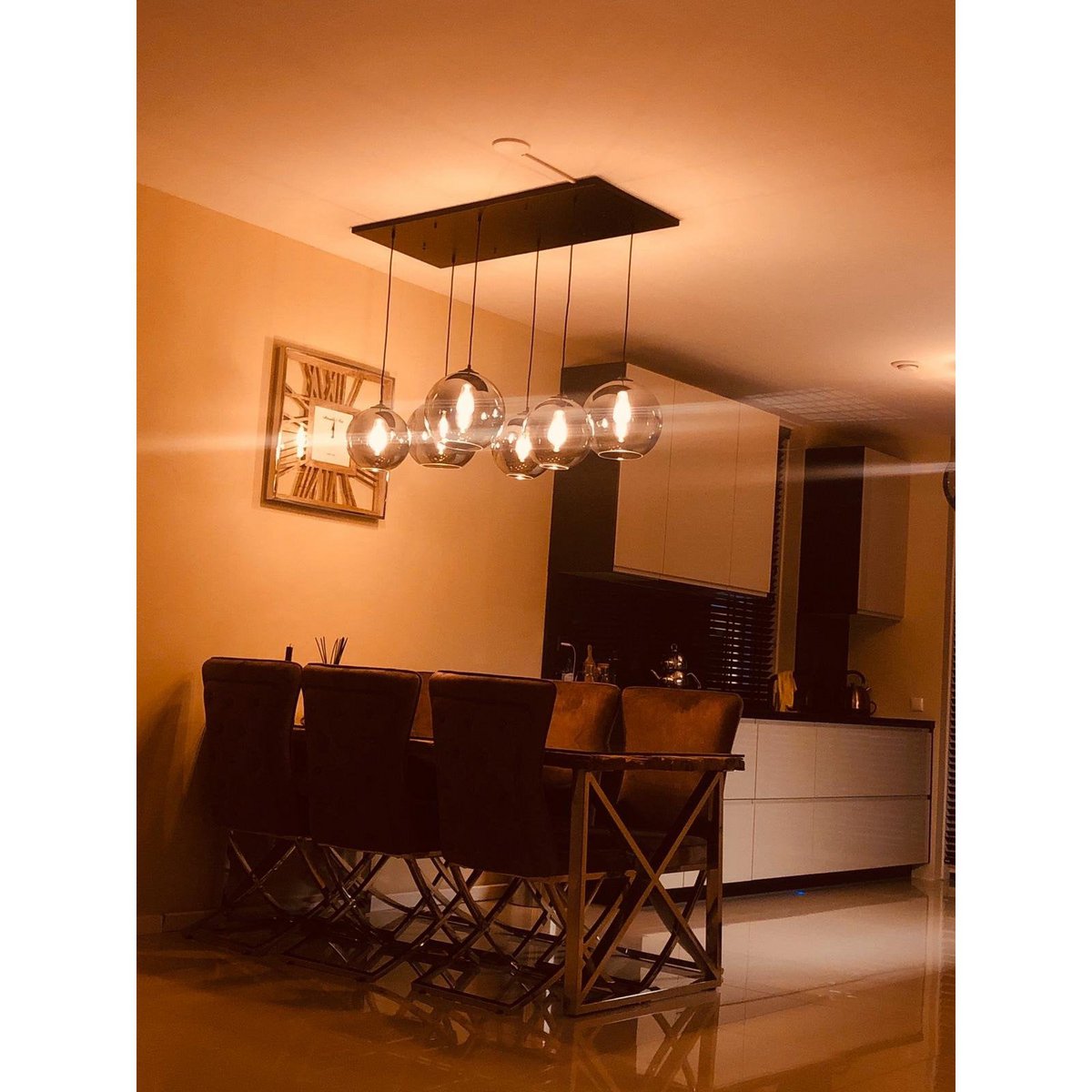 Lampada a Sospensione Smoke Glass 6-Light - immagine 7