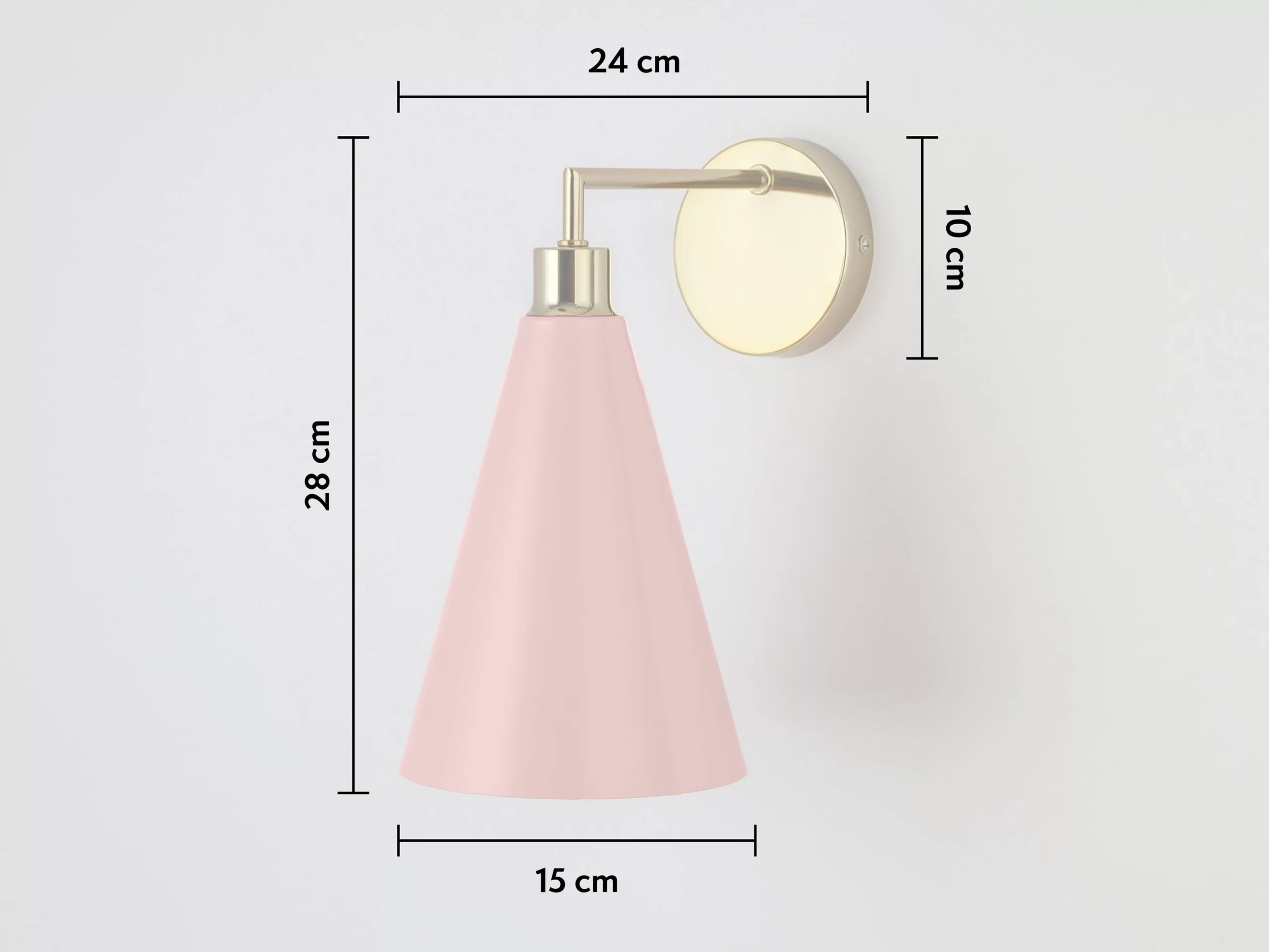 Lampada da parete con paralume a cono ROSA - immagine 3