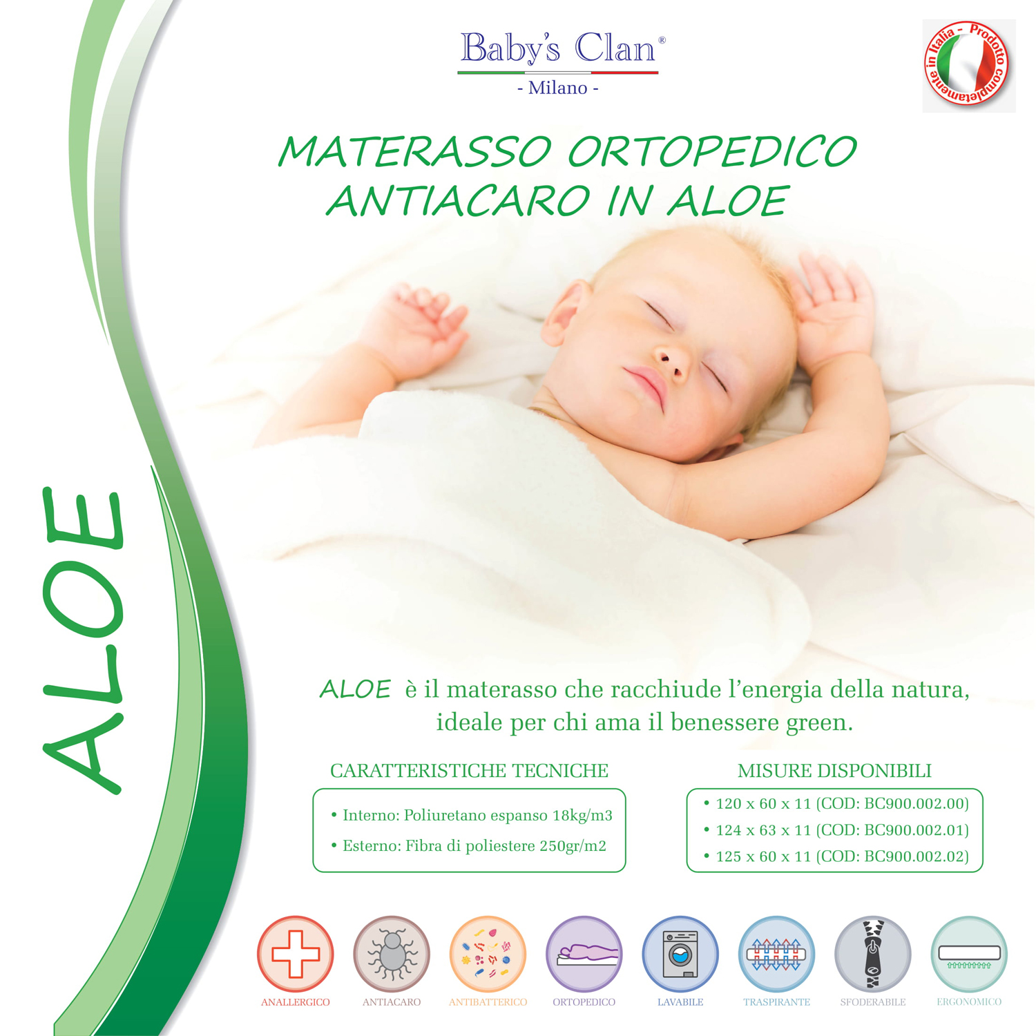 Aloe – Materasso lettino con fibra naturale – Baby’s Clan - immagine 5