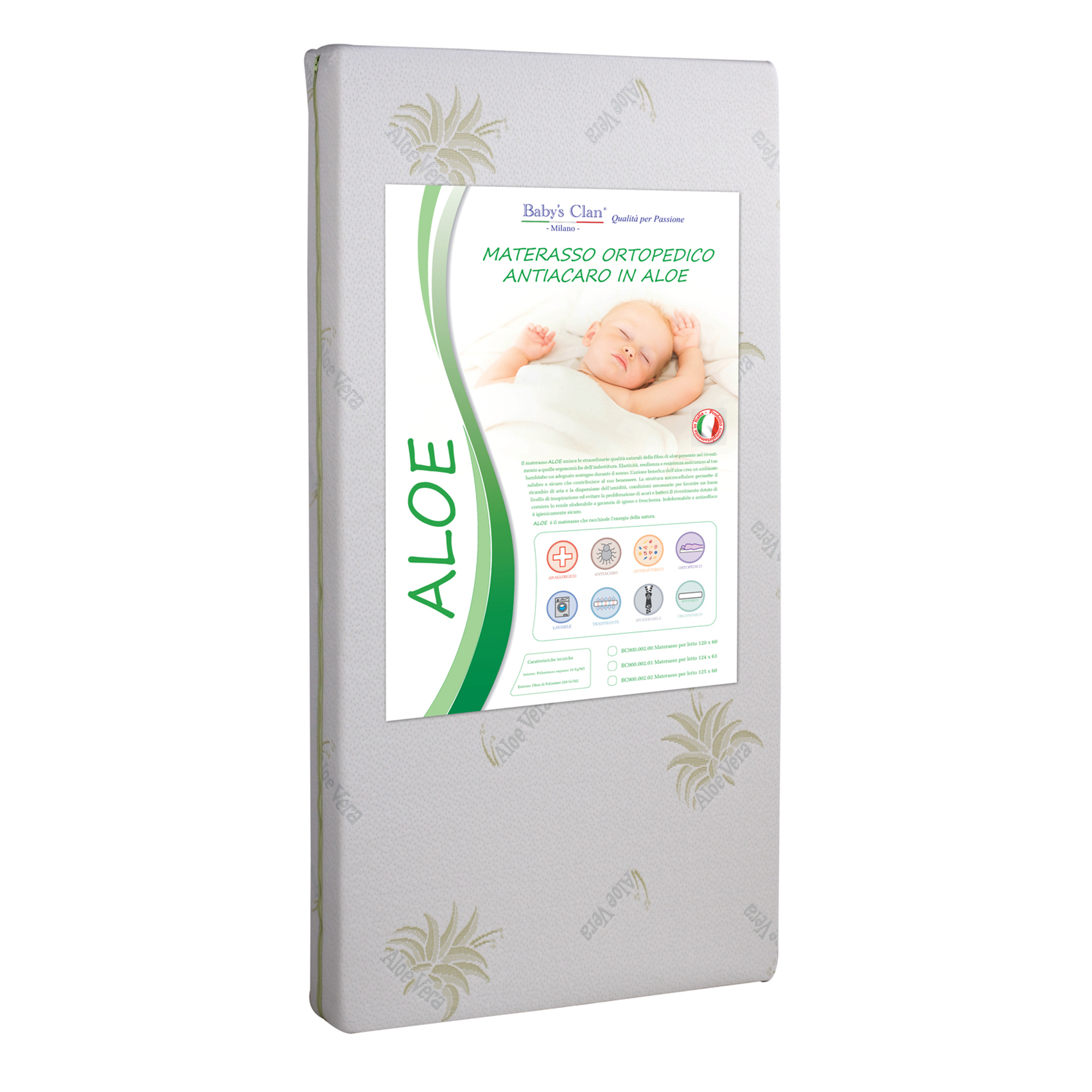 Aloe – Materasso lettino con fibra naturale – Baby’s Clan