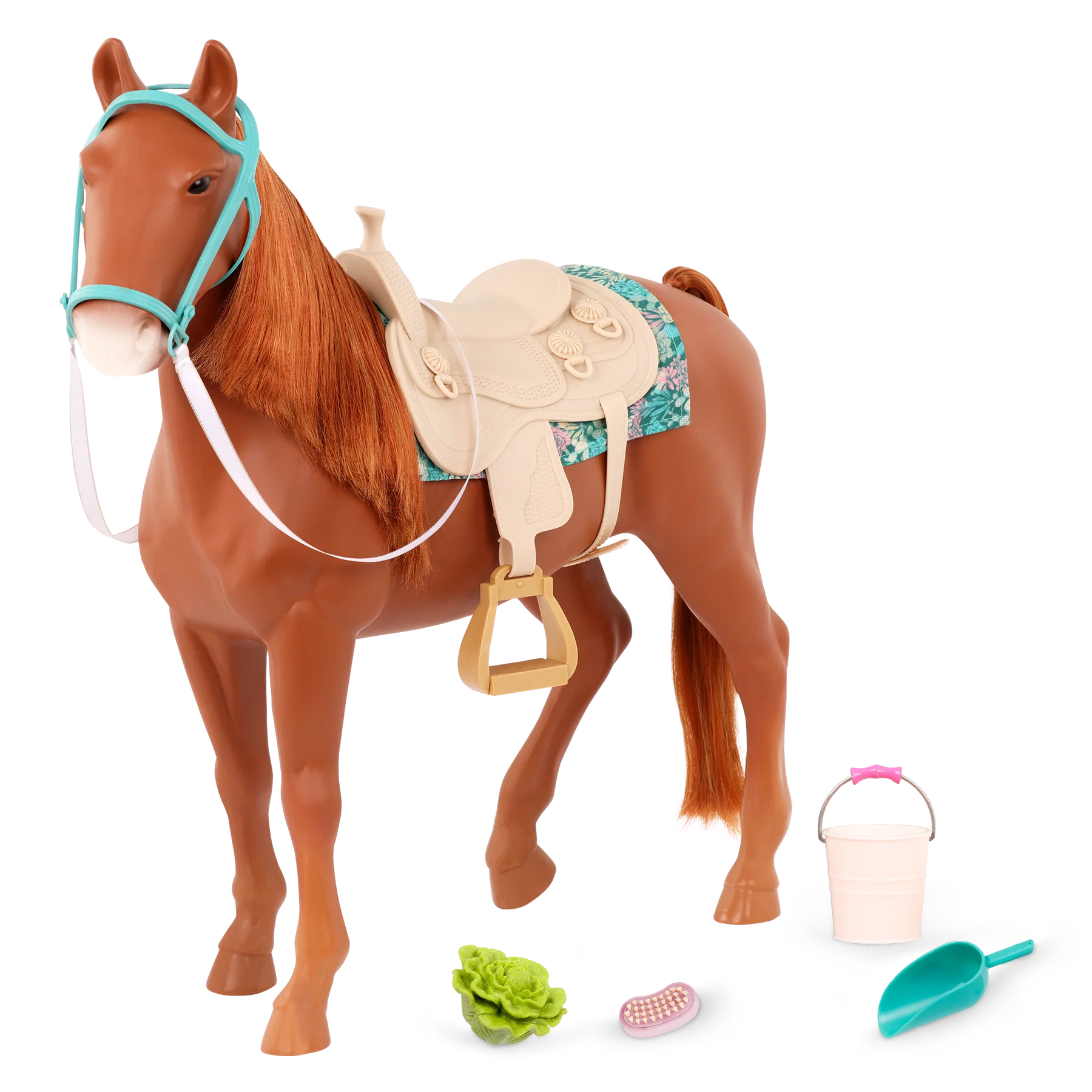 Cavallo American Saddlebred Cavallo giocattolo da 50 cm e accessori - immagine 3