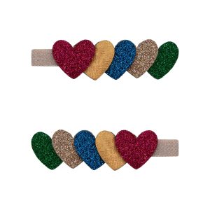 Clip a forma di cuore con glitter