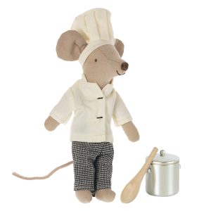 Chef mouse con pentola e cucchiaio