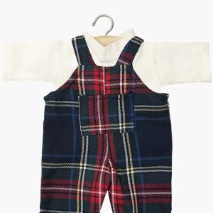 Completo con tuta scozzese tartan blu