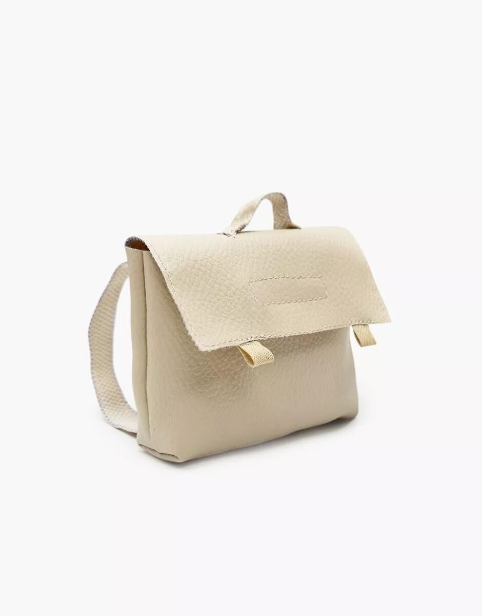 Cartella per bambola in ecopelle beige