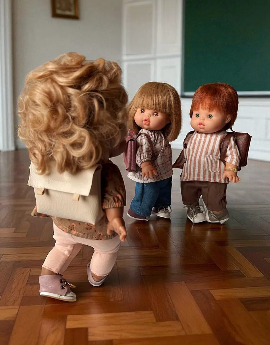 Cartella per bambola in ecopelle beige - immagine 3