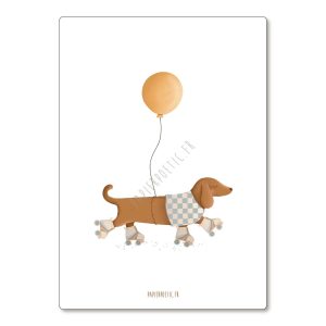 Cartolina di auguri “Bassotto con pattini”