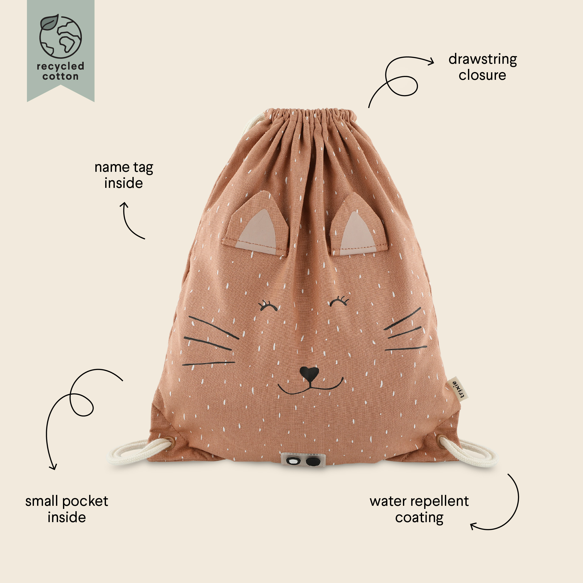 Borsa con coulisse animali - immagine 4
