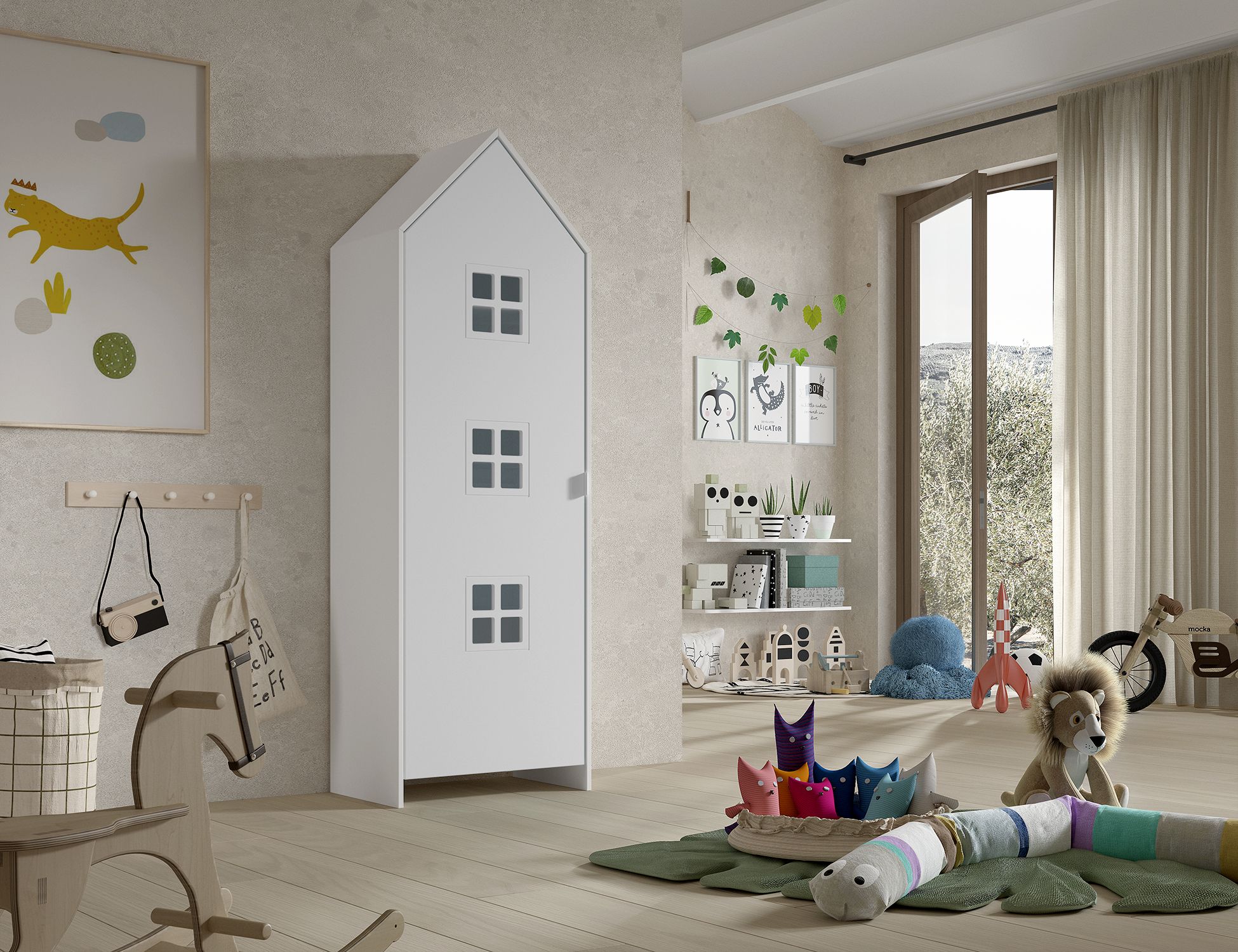 Armadio EFFECIHOUSE – configurazione 1 modulo con anta in BIANCO - immagine 5