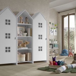 Armadio EFFECIHOUSE – configurazione a 3 ante bianco-bianco-bianco