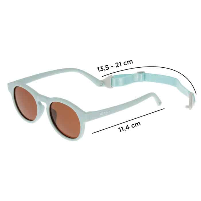 Occhiali da sole bambino 6-36 mesi Hawaii, lenti polarizzate, protezione UV-400 cat.3, flessibili, cinturino staccabile, custodia inclusa, a specchio - immagine 3