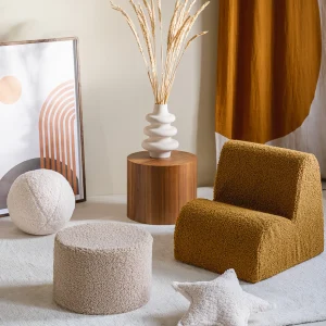 Poltrona velluto bouclet – 3 colori disponibili