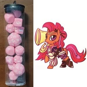 Dungeon Crawl Classics – DADI STRAMBI – Set Rosa Completo