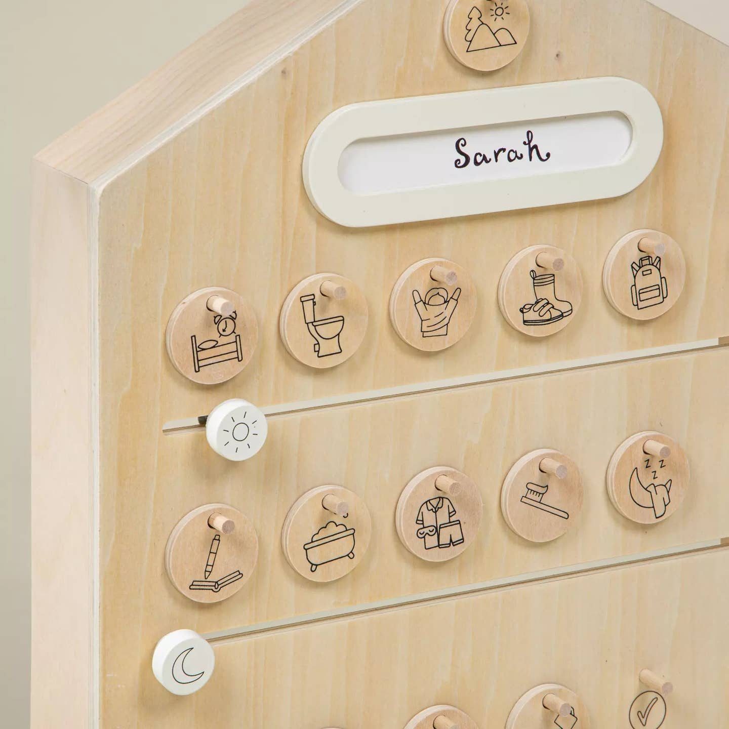 Tabellone in legno con routine, compiti e ricompense per bambini 3-in-1 - immagine 4