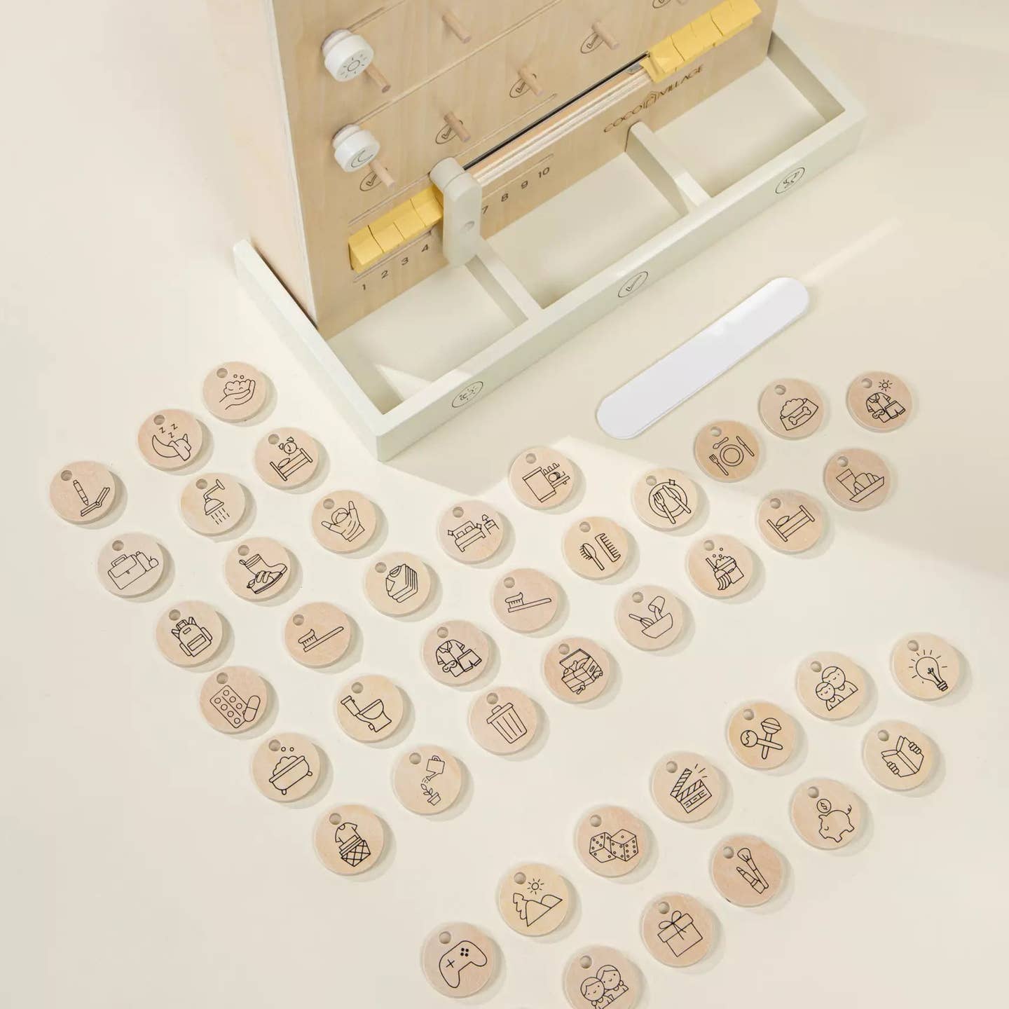 Tabellone in legno con routine, compiti e ricompense per bambini 3-in-1 - immagine 3