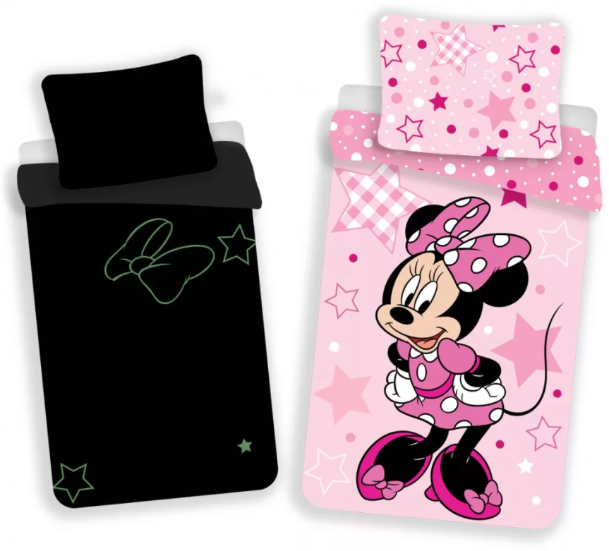 SET LENZUOLA MINNIE SI ILLUMINA AL BUIO ! - immagine 2