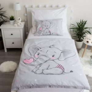Biancheria da letto Elefante Bambino 100×135 cm, 40×60 cm