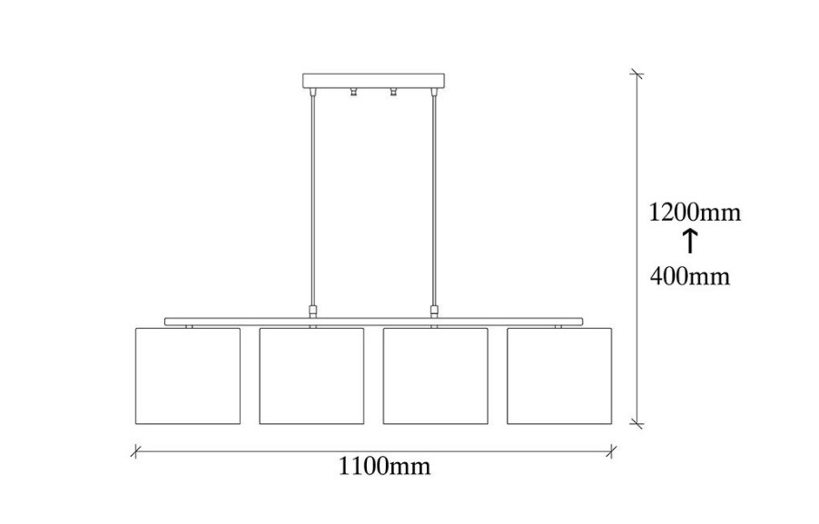 LUCE SOSPESA CELINE A 4 LUCI - immagine 5