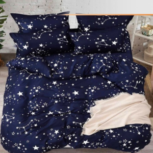 Set copripiumino da letto in cotone – CIELO DI STELLE 160×200 3 parti