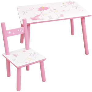 Set scrivania con sedia DOLCE SOGNO UNICORNO ROSA