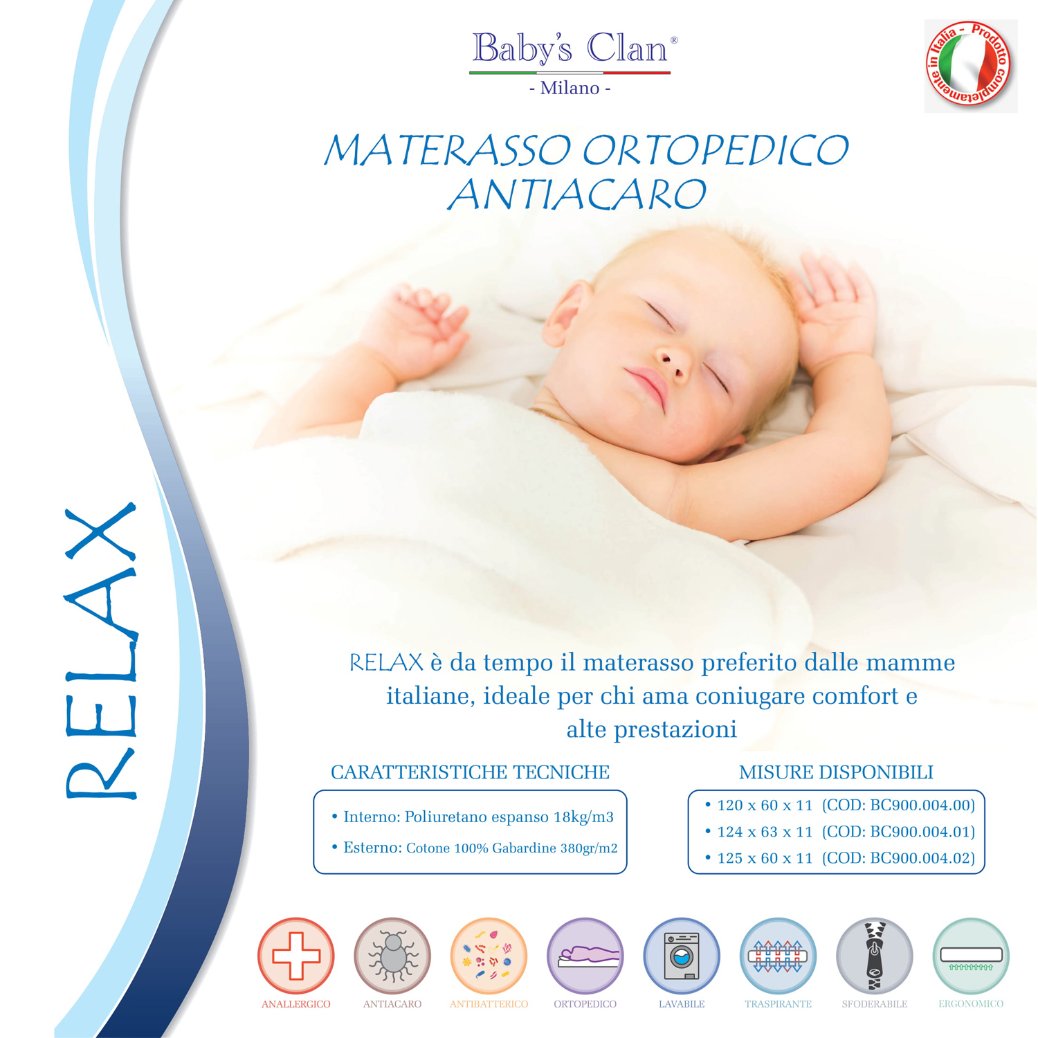 Relax – Materasso lettino con rivestimento in cotone trapuntato – Baby’s Clan - immagine 5