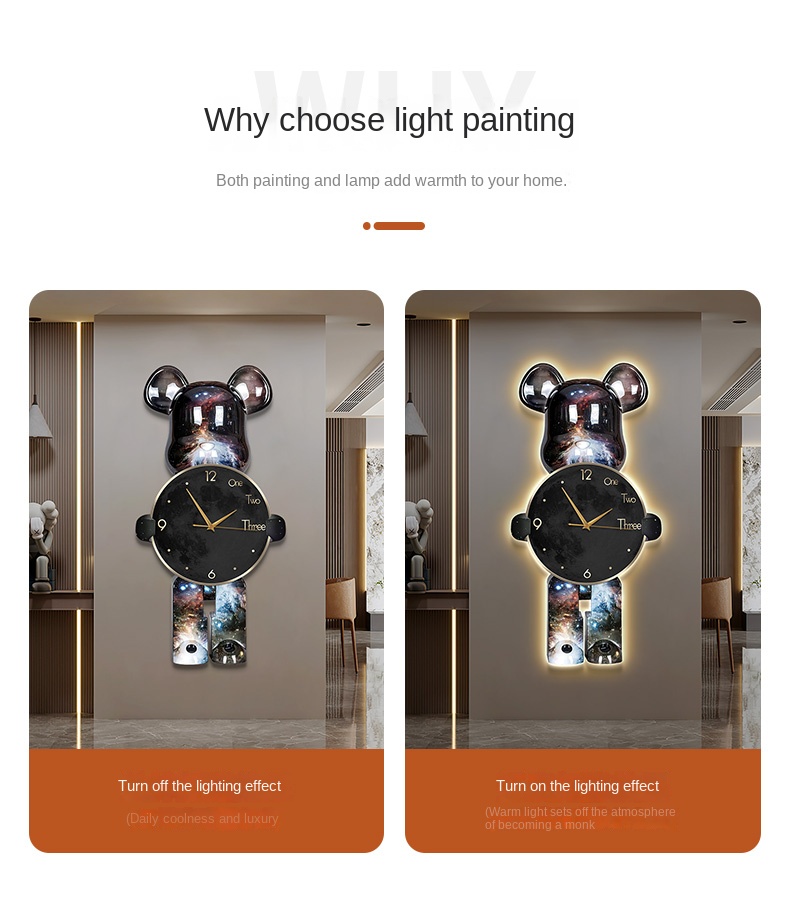 Orologio Orso con Led – 4 varianti colore - immagine 4