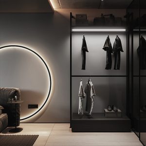 Lampadario futuristico per parete – IL CERCHIO – 2 varianti colore