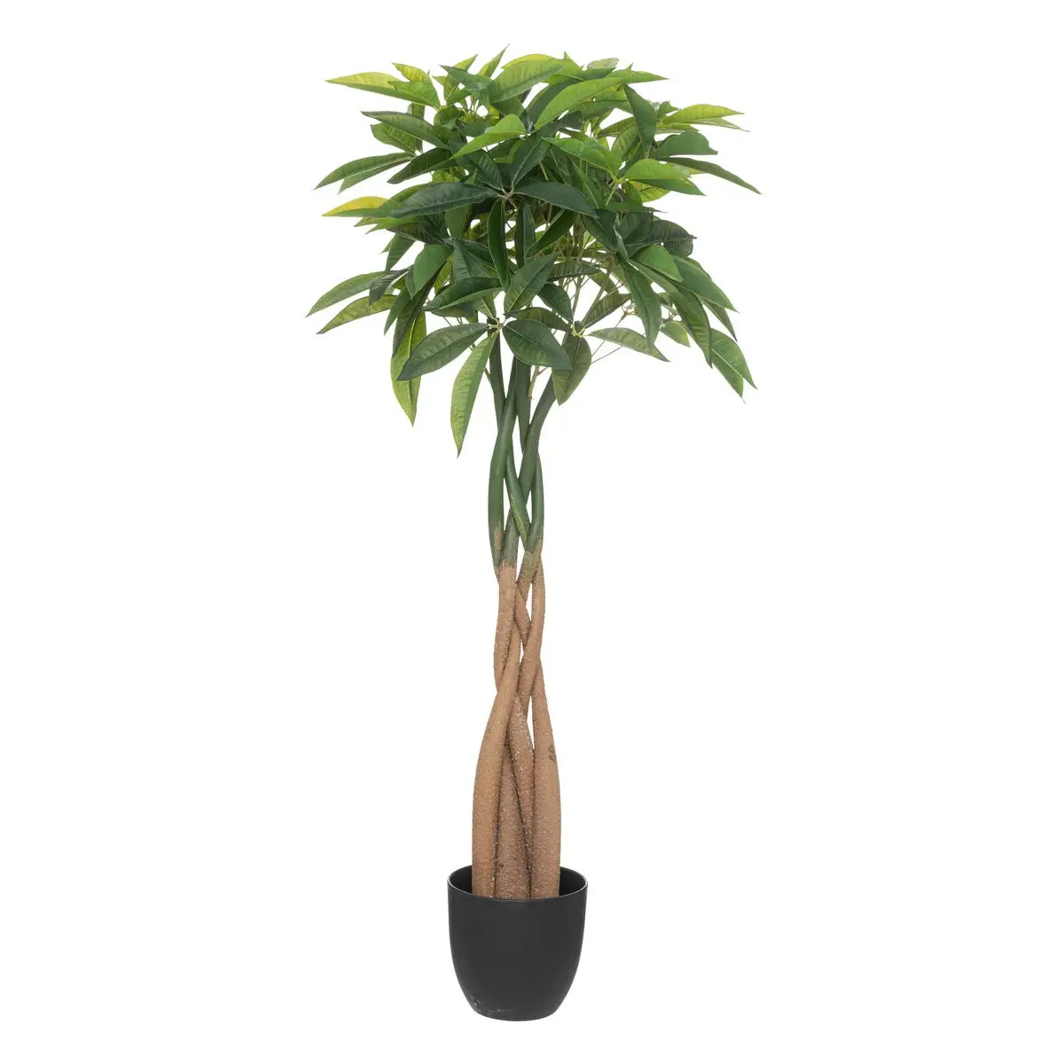 Albero di pachira artificiale “Bota”, vaso in cemento, H110 cm