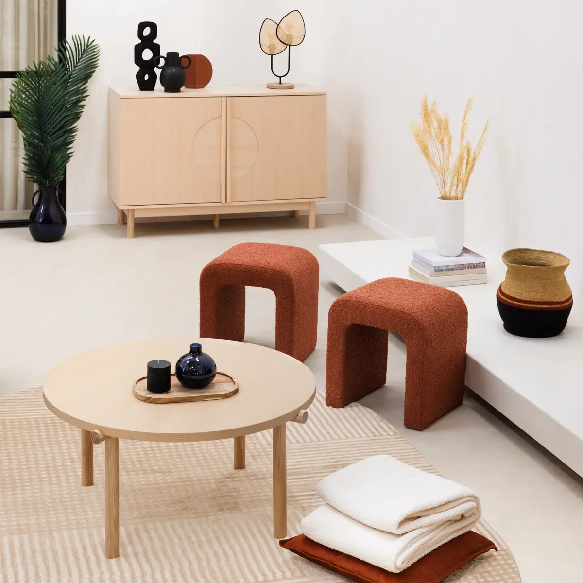 Pouf “Sevi” Bouclette, 41×35 cm 3 varianti colore - immagine 7