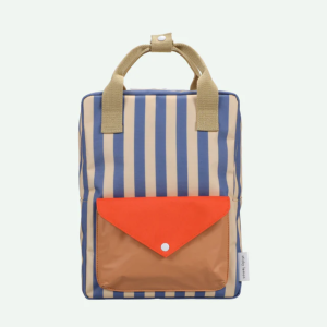ZAINO MEDIO | envelope | stripes | blue whale + sandy yellow