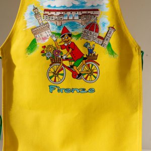 Grembiule “Pinocchio in bicicletta”