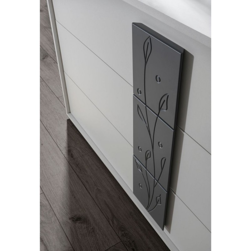 CAMERA DA LETTO MATRIMONIALE COMPLETA BLOSSOM CON LETTO CONTENITORE COLORE STONE GREY - immagine 6