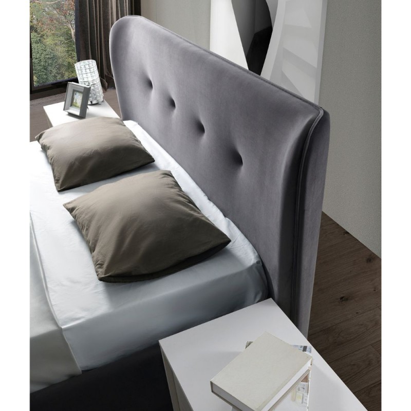 CAMERA DA LETTO MATRIMONIALE COMPLETA BLOSSOM CON LETTO CONTENITORE COLORE STONE GREY - immagine 3