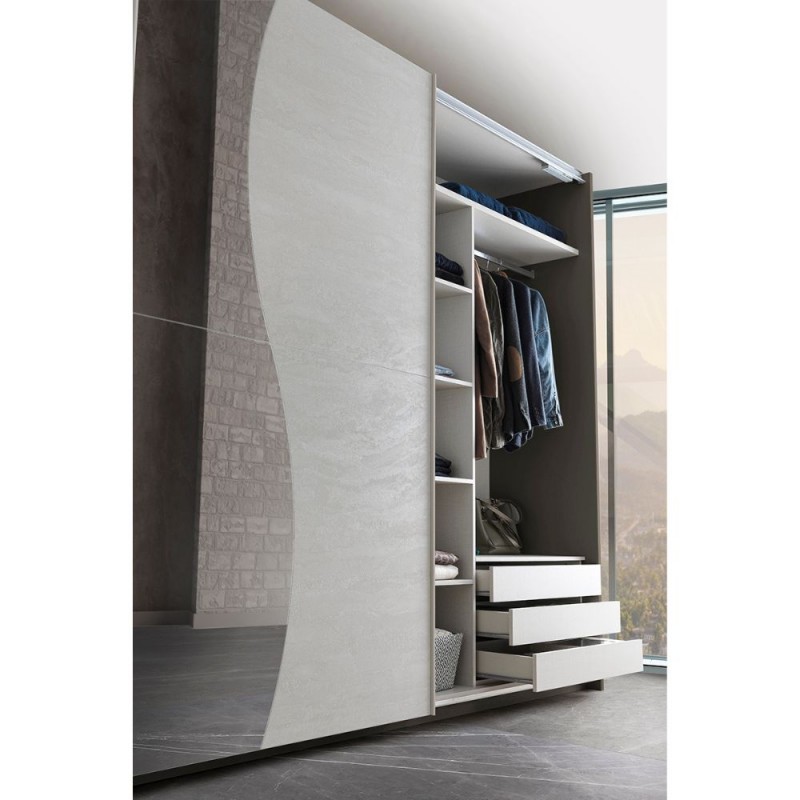 CAMERA MATRIMONIALE COMPLETA TWIN CON LETTO CONTENITORE COLORE GRIGIO - immagine 4