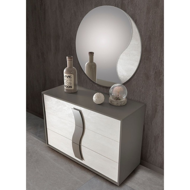 CAMERA MATRIMONIALE COMPLETA TWIN CON LETTO CONTENITORE COLORE GRIGIO - immagine 5