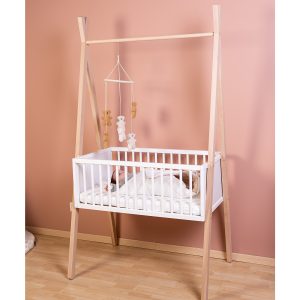 Culla Evolutiva Tipi con Appendiabiti – 90×50 cm – Legno di Faggio – si trasforma in armadio